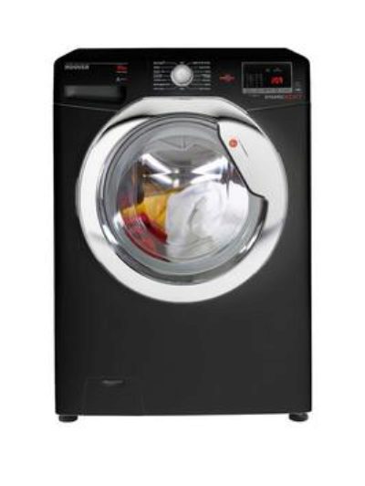 Hoover Dynamic Next One Touch Dxoa610Hcb 10Kg Load, 1600 Spin Washing Machine - Black/Chrome
